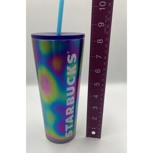 Starbucks Stainless Steel Cold Cup 24oz Limited 2023 Rainbow Tye Dye Tumbler New